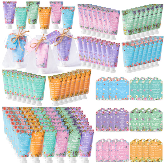 Y1tvei Christian Hand Cream Bulk Christmas Gifts for Women, 30ml Bible Verse Hand Lotion Scripture Travel Hand Lotion Gift Set for Mom Grandma Baby Shower Bridal Shower Favors ( 48Sets, Verse Style)