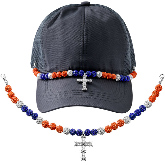 Y1tvei Baseball Trucker Hat Chain - Bling Baseball Clay RhinestoneBead Cross Trucker Hat Chains Bill Decoration, DIY Mesh Baseball Cap Jewelry Accessories Charms Gift for Women Men Baseball Lover