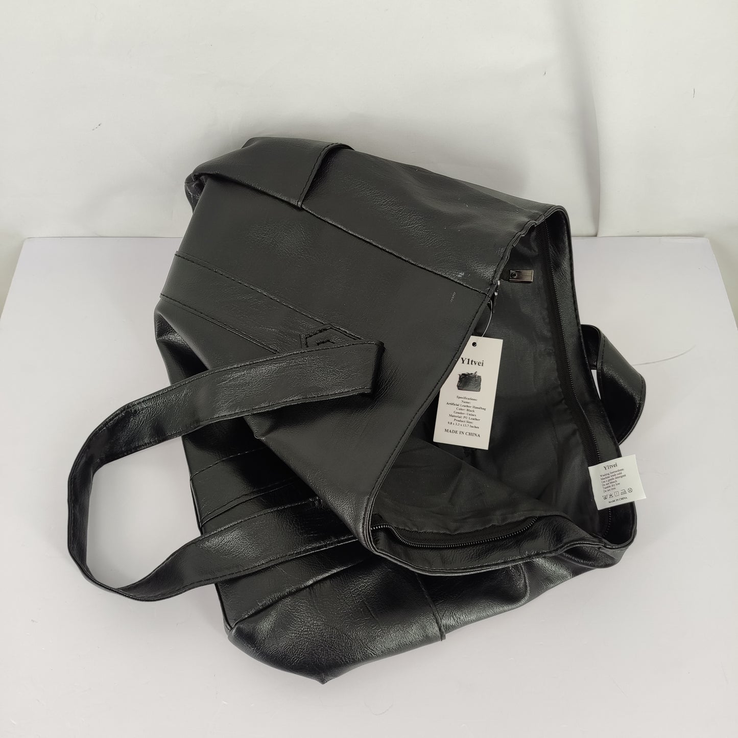 Y1tvei Artificial Leather Handbags black